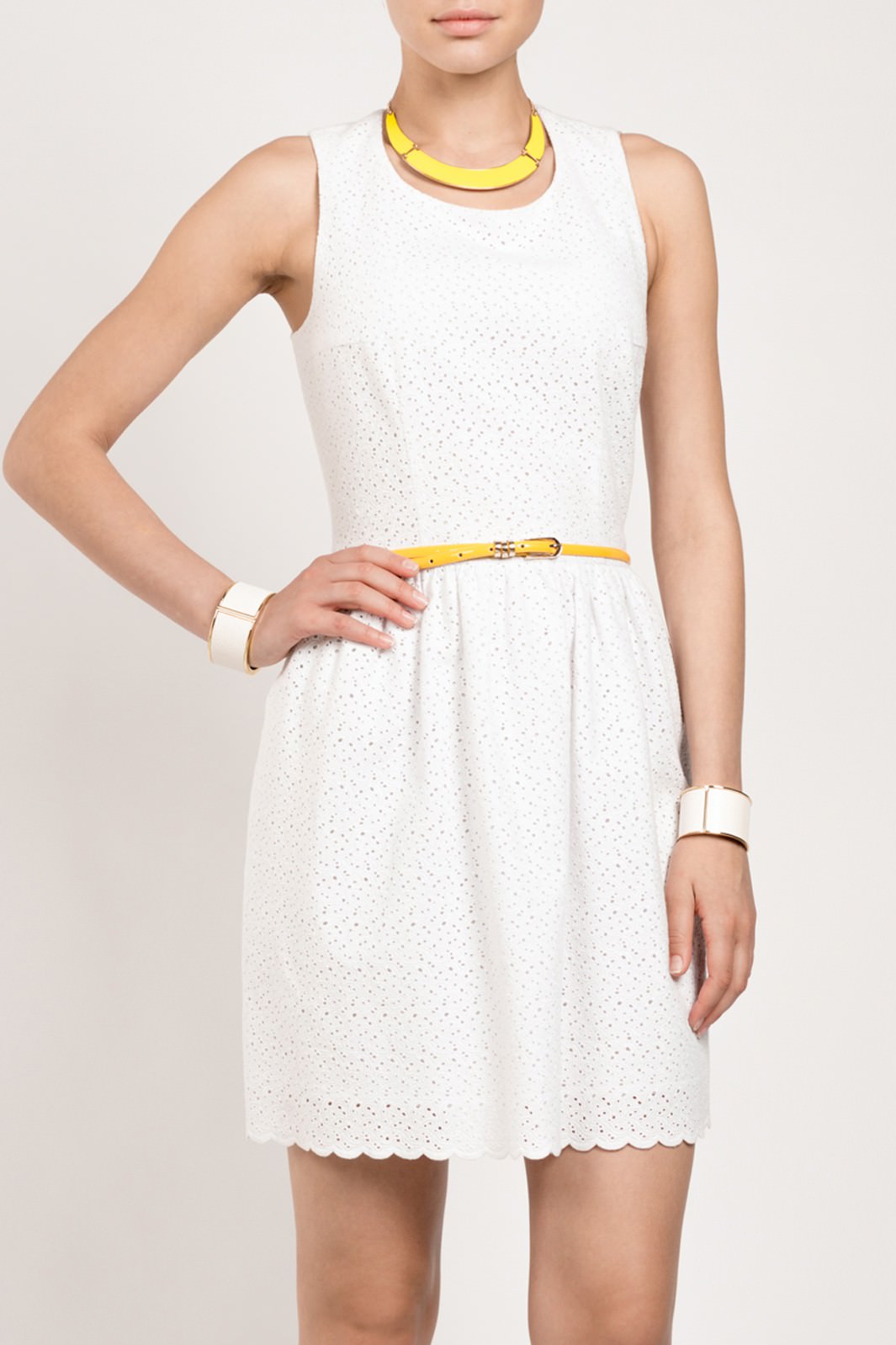 Фото товара 8029, летнее белое платье из 100% хлопка