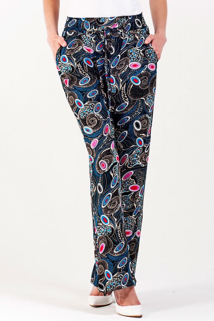 Фото товара 9223, широкие брюки из штапеля